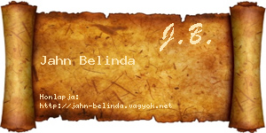 Jahn Belinda névjegykártya